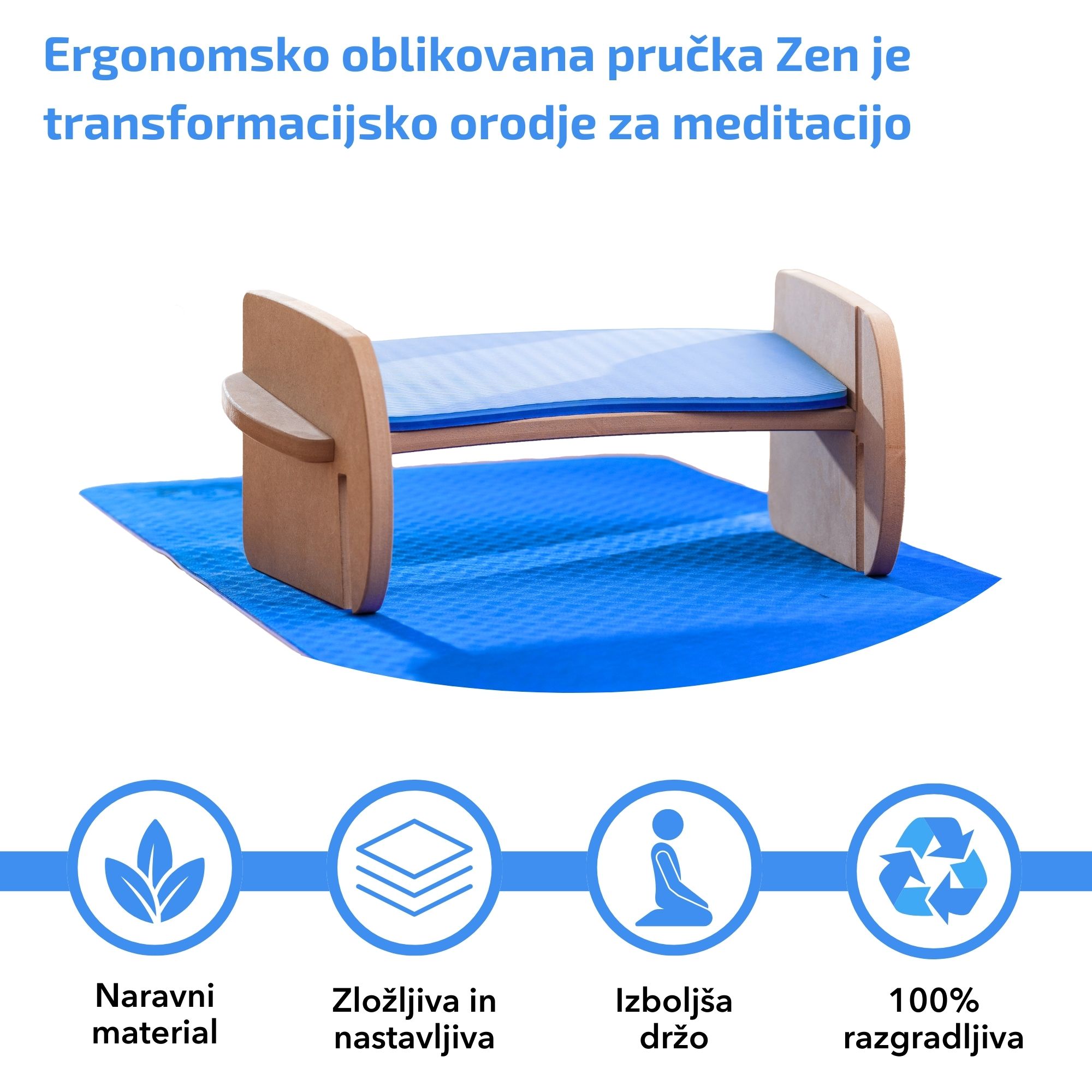 Ergonomska pručka Zen za jogo in meditaicjo